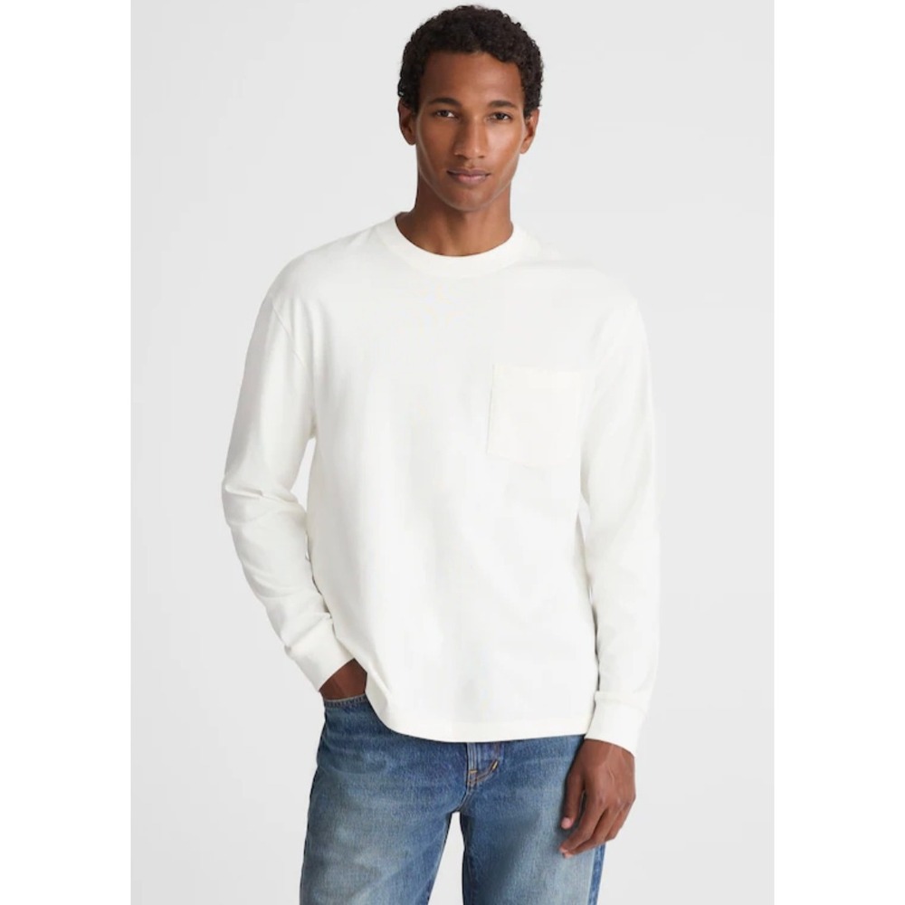 Madewell | NWT Men's Long-Sleeve Vintage Pocket Tee Soft White | Sz M